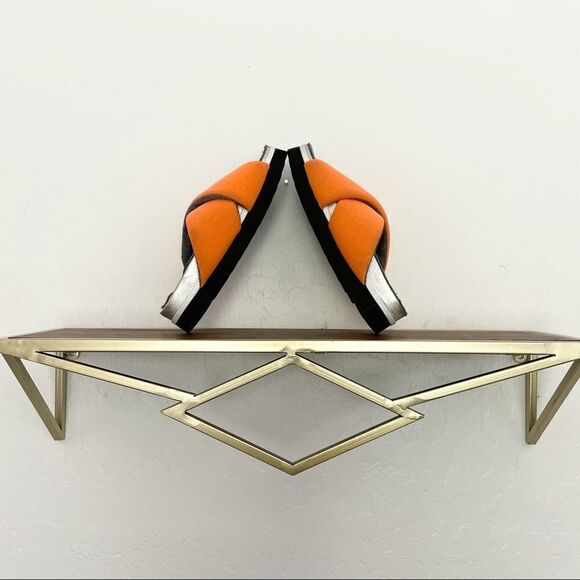 ROAM Dawn Orange Cross Slides Sandals 7 - Picture 2 of 10